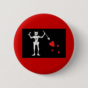 Blackbeard Pirate FLag Ronde Button 5,7 Cm