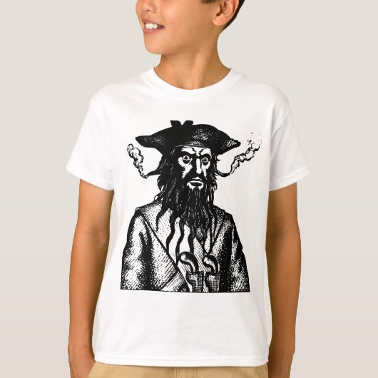 Blackbeard Pirate Kapitein Buccaneer Edward Teach  T-shirt (Voorkant)