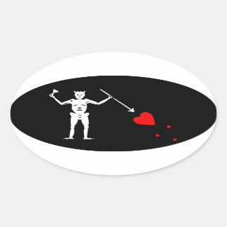 Blackbeard Pirate Sigil Oval Sticker #1