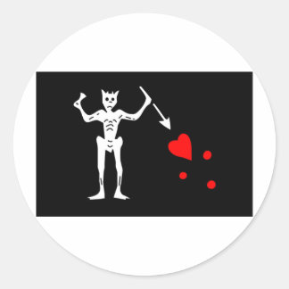Blackbeard Piratenvlag Edward Teach Ronde Sticker