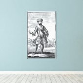 Blackbeard the Pirate, uit 'A General History of a Canvas Afdruk (Insitu (Houten vloer))
