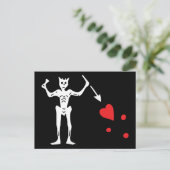 Blackbeard's piratenvlag briefkaart (Staand voorkant)