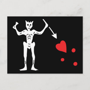 Blackbeard's piratenvlag briefkaart