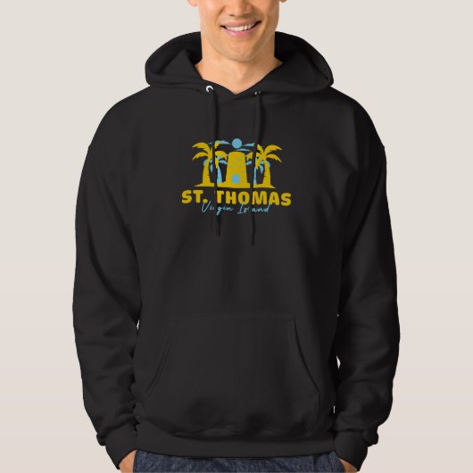 Blackbeardu2019s Castle Palm Trees St Thomas Virgi Hoodie (Voorkant)