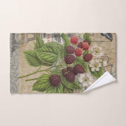 Blackberries Bloementuin Bloemvlinder Kunst Bad Handdoek (Handdoek)