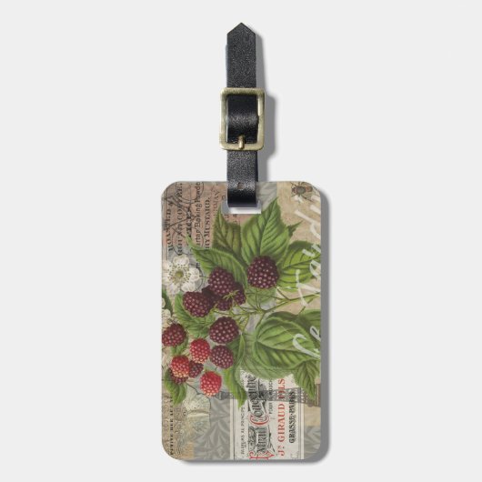 Blackberries Bloementuin Bloemvlinder Kunst Bagagelabel (Voorkant verticaal)