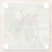 Blackberries Bloementuin Bloemvlinder Kunst Glazen Onderzetter (Achterkant)