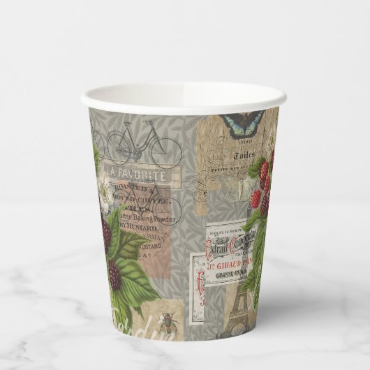 Blackberries Bloementuin Bloemvlinder Kunst Papieren Bekers (Links)