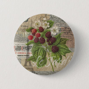 Blackberries Bloementuin Bloemvlinder Kunst Ronde Button 5,7 Cm