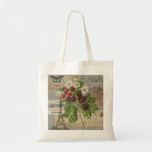 Blackberries Bloementuin Bloemvlinder Kunst Tote Bag (Voorkant)