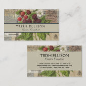 Blackberries Bloementuin Bloemvlinder Kunst Visitekaartje (Voorkant / Achterkant)