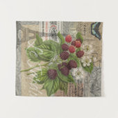 Blackberries Bloementuin Bloemvlinder Kunst Wandkleed (Voorkant (horizontaal))