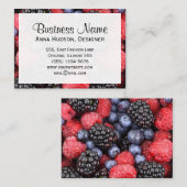 Blackberries, frambozen, blauwe bosbessen visitekaartje (Voorkant / Achterkant)