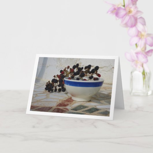 Blackberries op mozaïekkaart kaart (Orchidee)