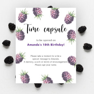 Blackberries Time Capsule 1e verjaardag Poster