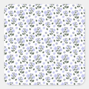 Blackberry bloemen, naadloos patroon vierkante sticker
