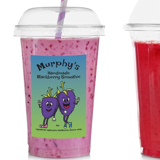 Blackberry Boysenberry Pals Cartoon Pie en meer Voedselcontainer Etiket