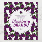 Blackberry brandy aangepaste bessenkunst wijn etiket (Enkel label)