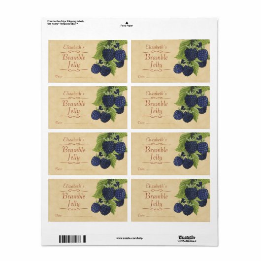 BlackBerry Canning label (Full Sheet)