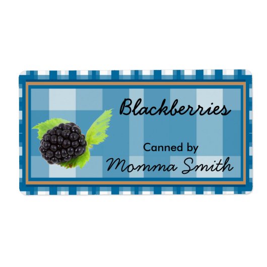 Blackberry Custom Canning Étiquettes (Devant)