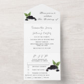 Blackberry Fruits Summer Elegant Rustic Wedding All In One Uitnodiging (Binnen)