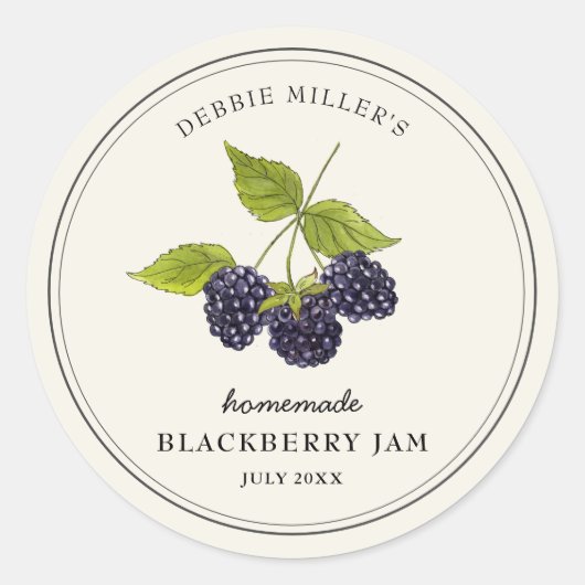 BlackBerry Jam Jar Canning Label (Voorkant)