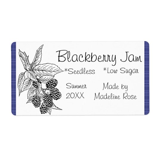 Blackberry Jam Jar Étiquette (Personnalisé) (Devant)