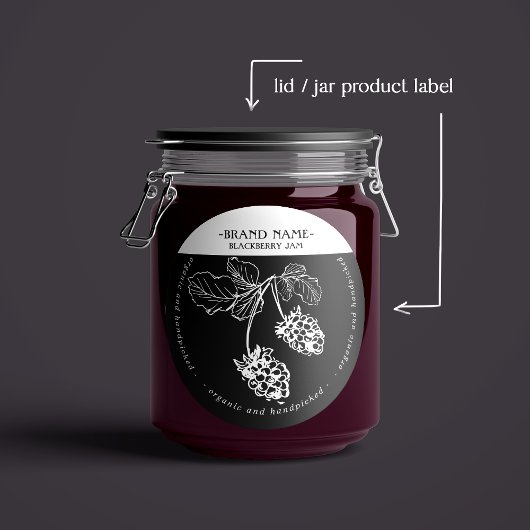 Blackberry Jam Jar Label Packaging Design