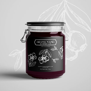 Blackberry Jam Jar Label Packaging Design Sparkling Wijnetiket