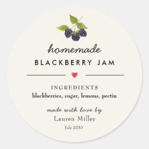 Blackberry Jam Jar zelfgemaakte moderne Ronde Sticker