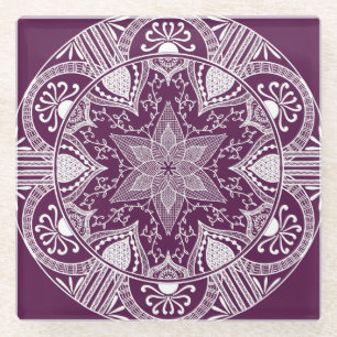 Blackberry Mandala Glazen Onderzetter