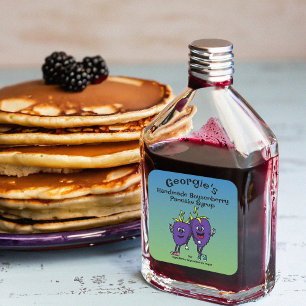 Blackberry of Boysenberry Pals Grappige Cartoon Vierkante Sticker