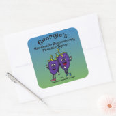 Blackberry of Boysenberry Pals Grappige Cartoon Vierkante Sticker (Envelop)