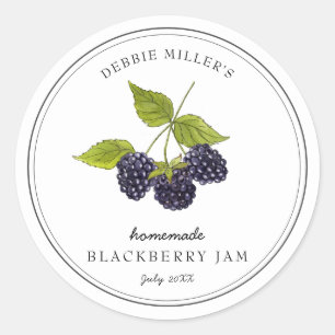  Blackberry op witte jam Ronde Sticker