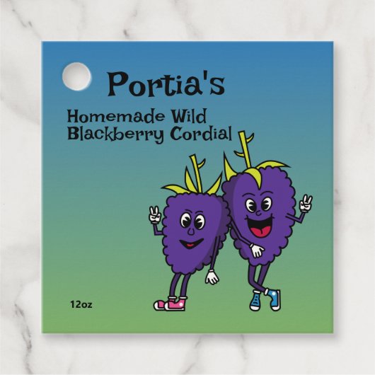 Blackberry Pals Funny Cartoon Jam Pie en meer Bedankjes Labels (Voorkant)