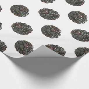 Blackberry. Polka stippen. fruitpatroon. Cadeaupapier