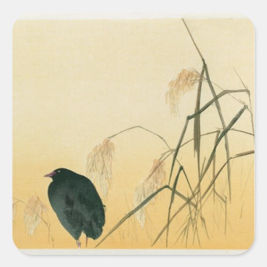 Blackbird, Edo Period Vierkante Sticker (Voorkant)