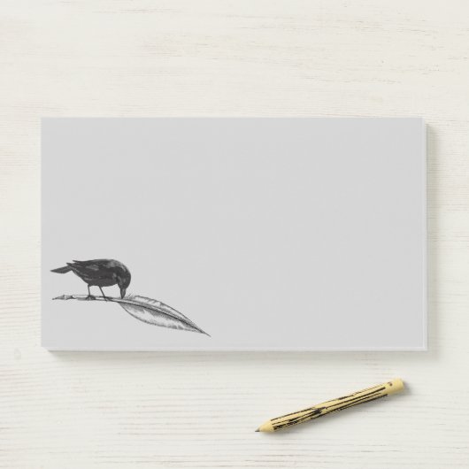Blackbird Feather Pen Raven Post-it Notes (Op bureau)