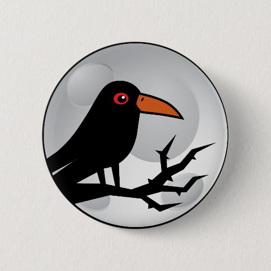 Blackbird Gothic Raven/Crow Ronde Button 5,7 Cm (Voorkant)
