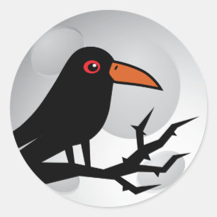 Blackbird Gothic Raven/Crow Ronde Sticker