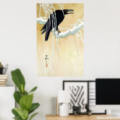 Blackbird in Snow, Ikeda Koson Poster (Thuiskantoor)