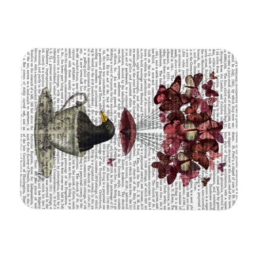 Blackbird in Teacup Magneet (Horizontaal)