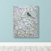 Blackbird in Tree 2012 Canvas Afdruk (Insitu (Houten vloer))