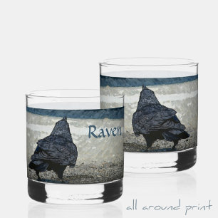 Blackbird Raven in de tinten grijs en zwart Whisky Glas