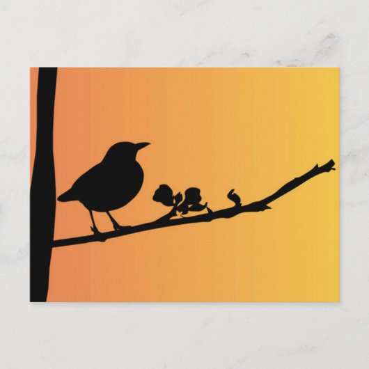 Blackbird Silhouette Briefkaart (Voorkant)