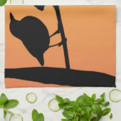 Blackbird Silhouette Theedoek (Gevouwen)