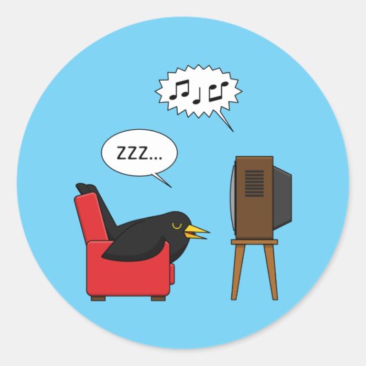 Blackbird Sleeping voor de tv-strip Ronde Sticker (Voorkant)