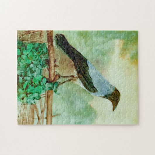 Blackbirds Afbeelding van Crow Legpuzzel (Horizontaal)