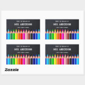 Blackboard Colored Pencils Teacher Library Rechthoekige Sticker (Vel)