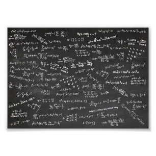 Blackboard met Wiskunde formules Foto Afdruk